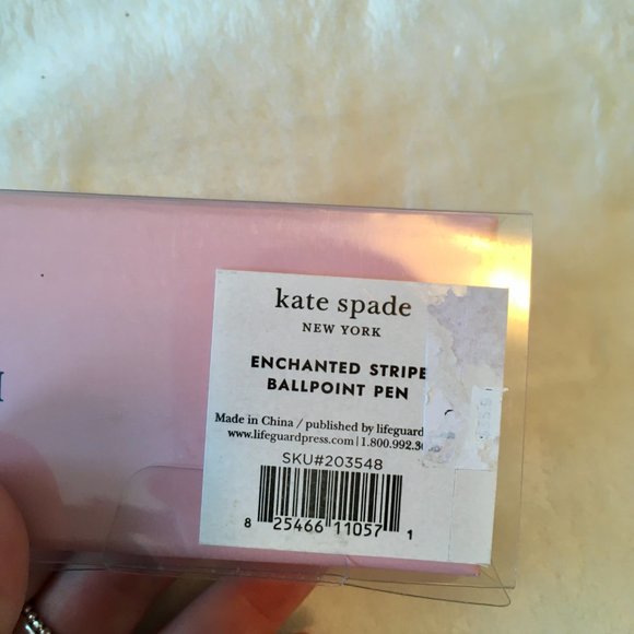 kate spade enchanted stripe pink blue yellow green pen nwt - Picture 7 of 7